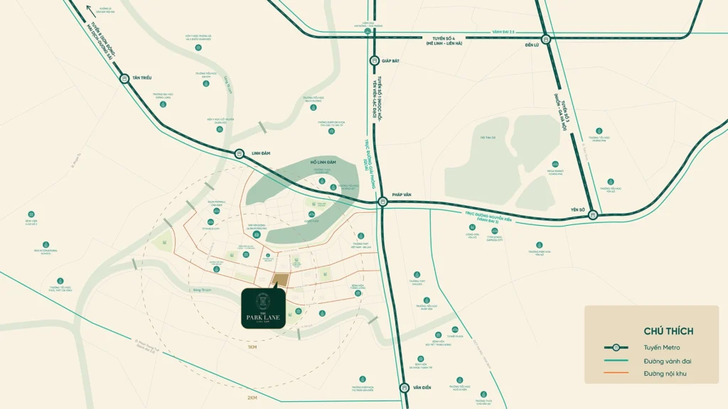 Bản đồ vị trí dự án The Park Lane Linh Đàm